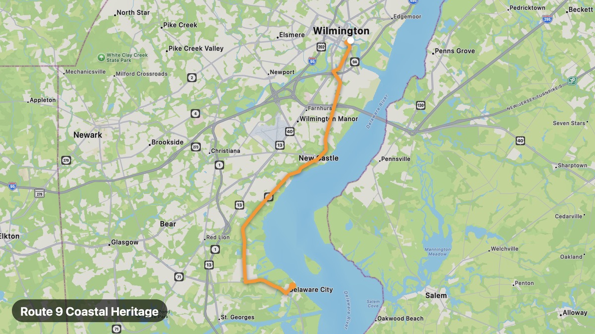 Карта на мото маршрута Route 9 Coastal Heritage