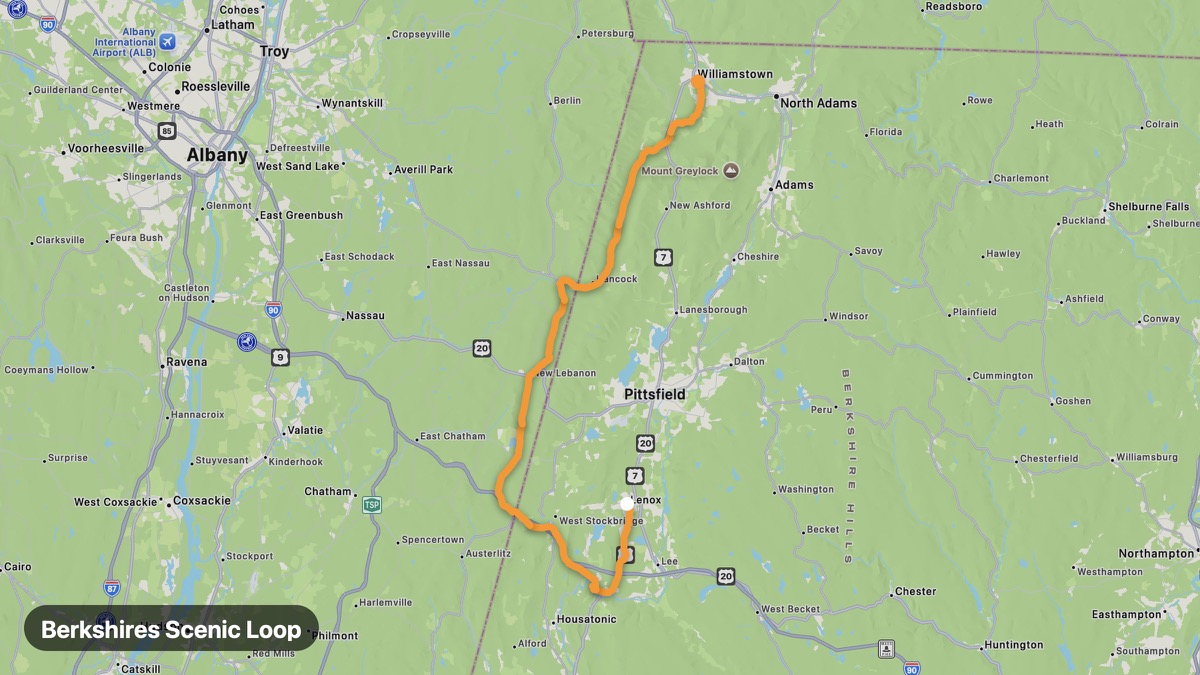 Карта на мото маршрута Berkshires Scenic Loop