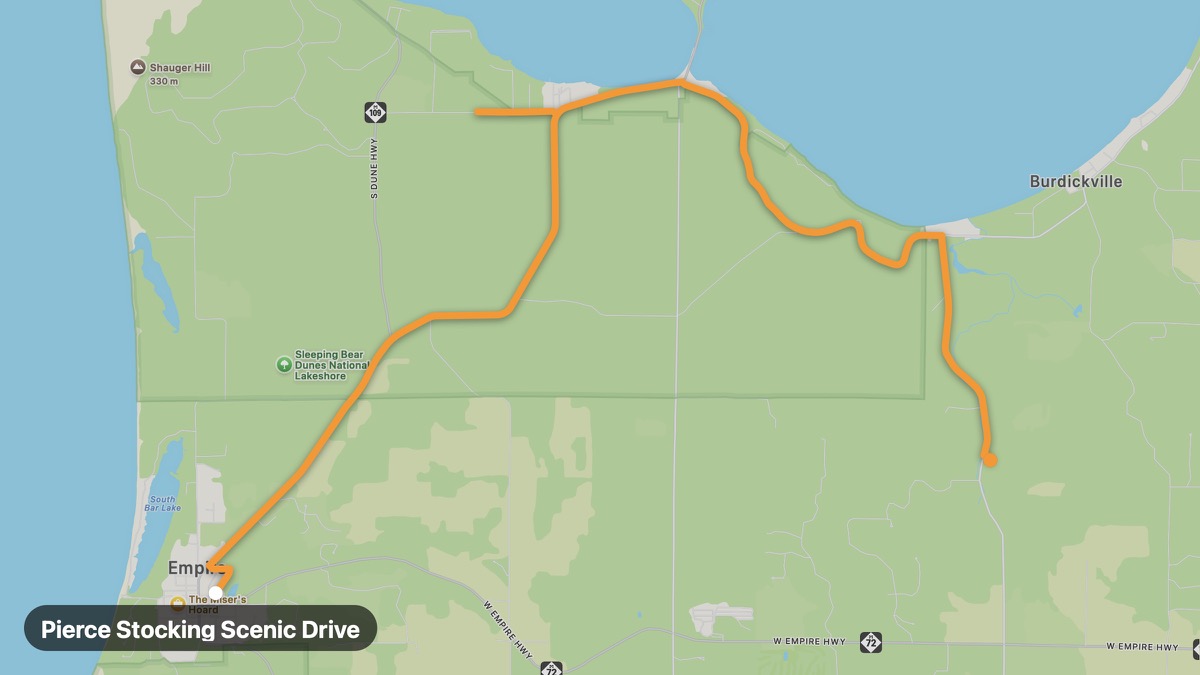Карта на мото маршрута Pierce Stocking Scenic Drive