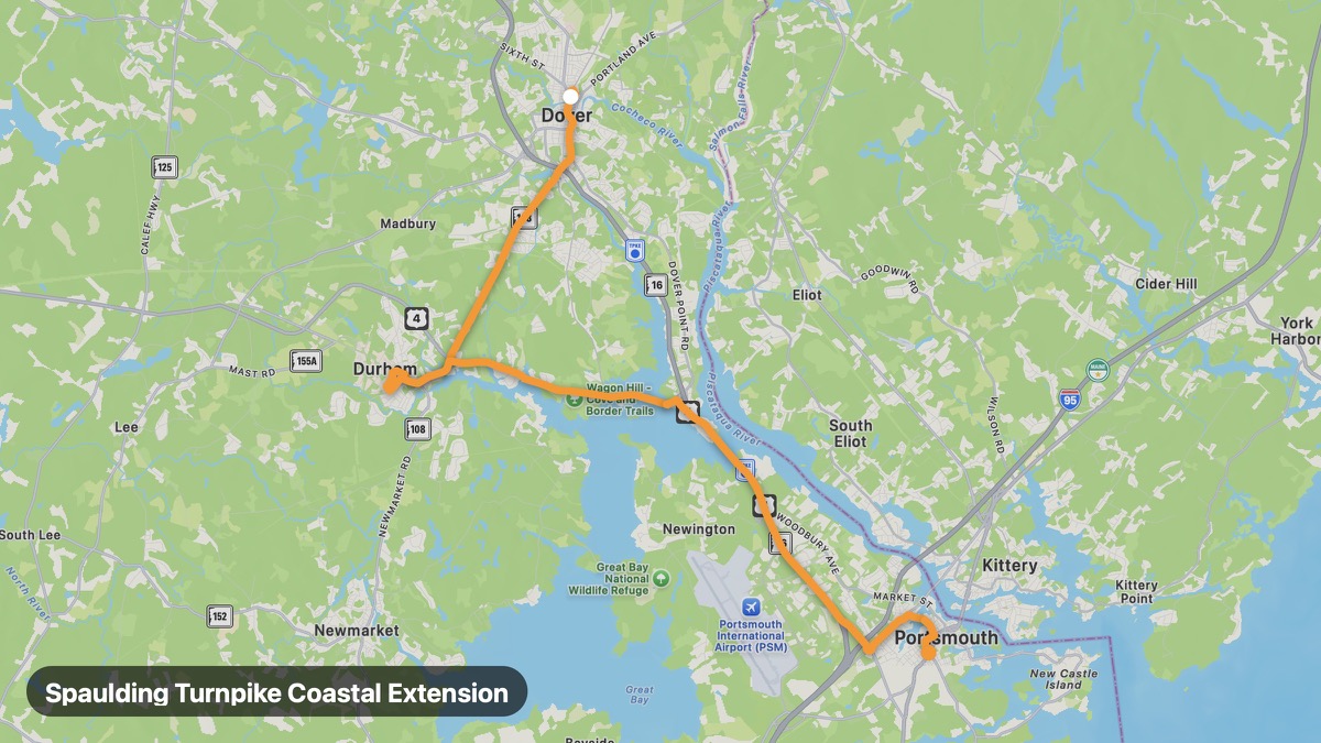 Карта на мото маршрута Spaulding Turnpike Coastal Extension