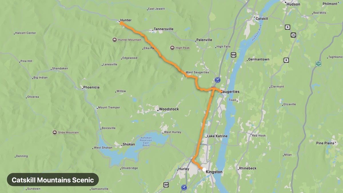 Карта на мото маршрута Catskill Mountains Scenic