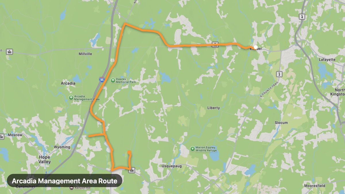 Карта на мото маршрута Arcadia Management Area Route