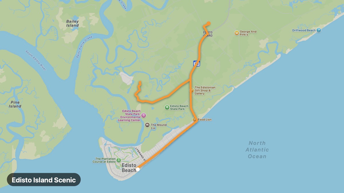 Карта на мото маршрута Edisto Island Scenic