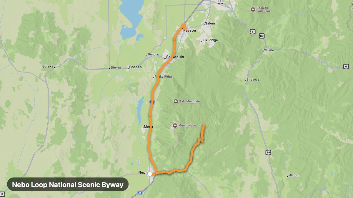 Карта на мото маршрута Nebo Loop National Scenic Byway
