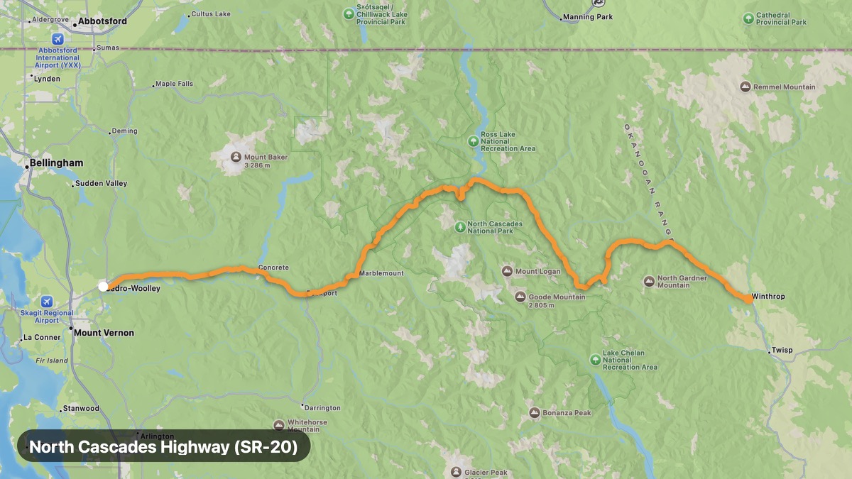 Карта на мото маршрута North Cascades Highway (SR-20)