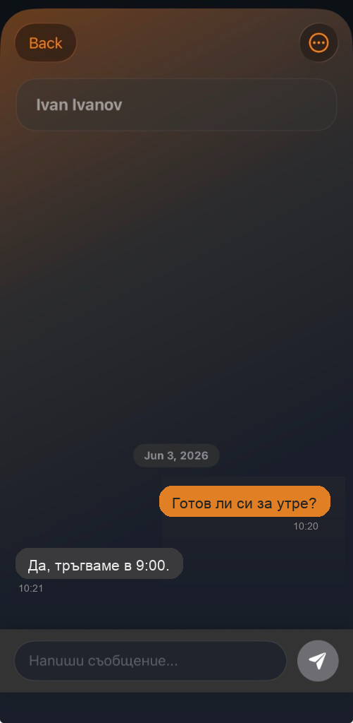 RideCall screen with direct chat