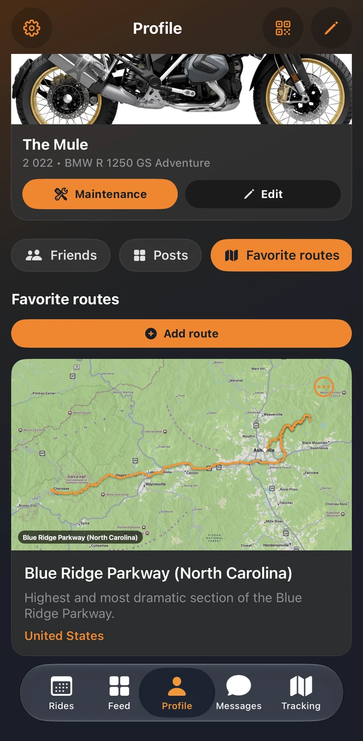 Favorite routes